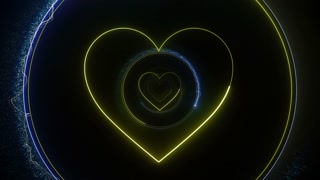 Heart Emoji Neon Background, Animation, Loop, Social Media, Reactions