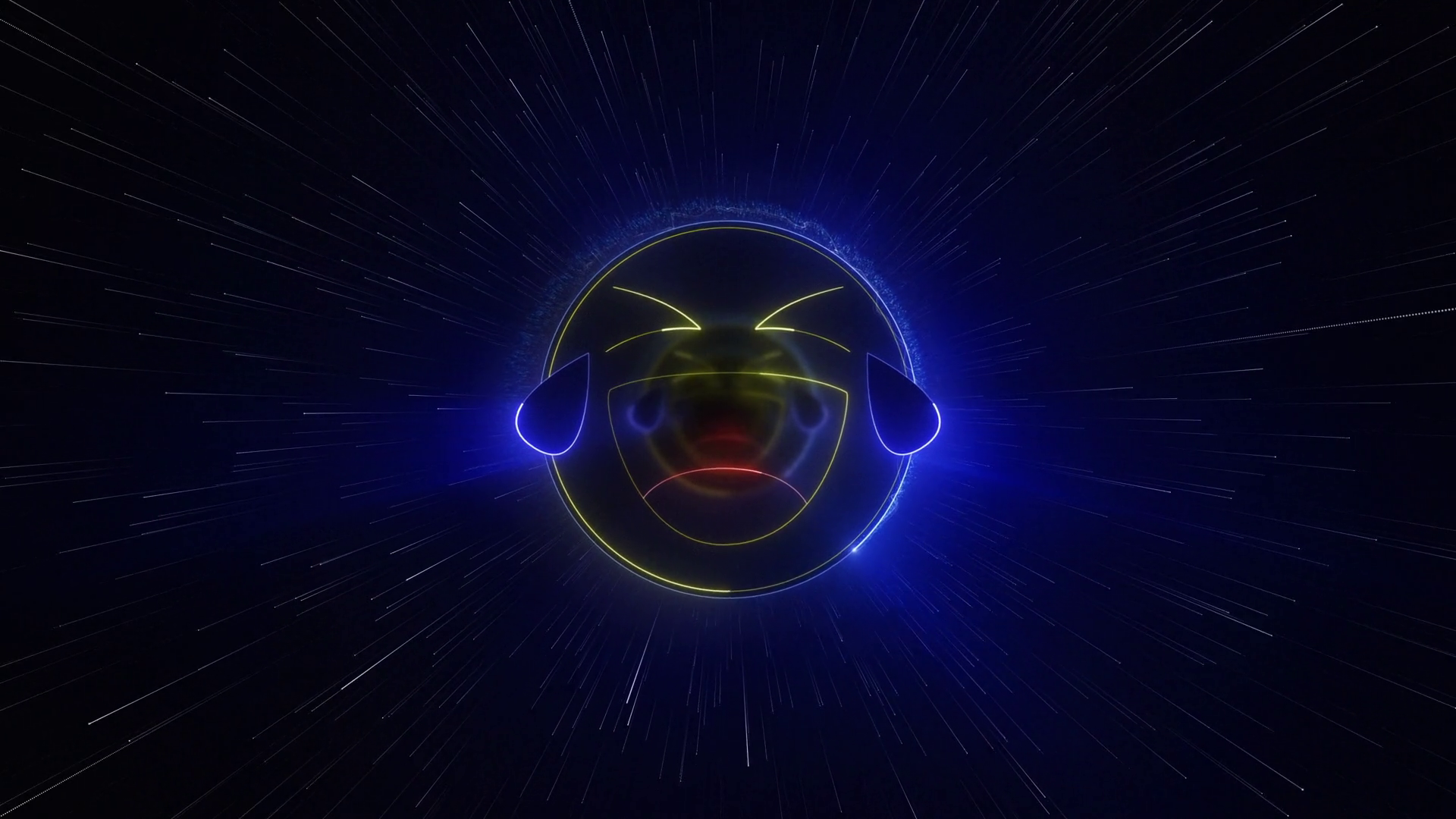 Laughing Lol Emoji Neon Background Animation Stock Motion Graphics SBV