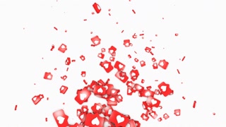 Flying Heart Social Media Reaction, Animation, Loop