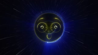 ASTONISHED Emoji Neon Background, Animation, Loop, Social Media, Reactions