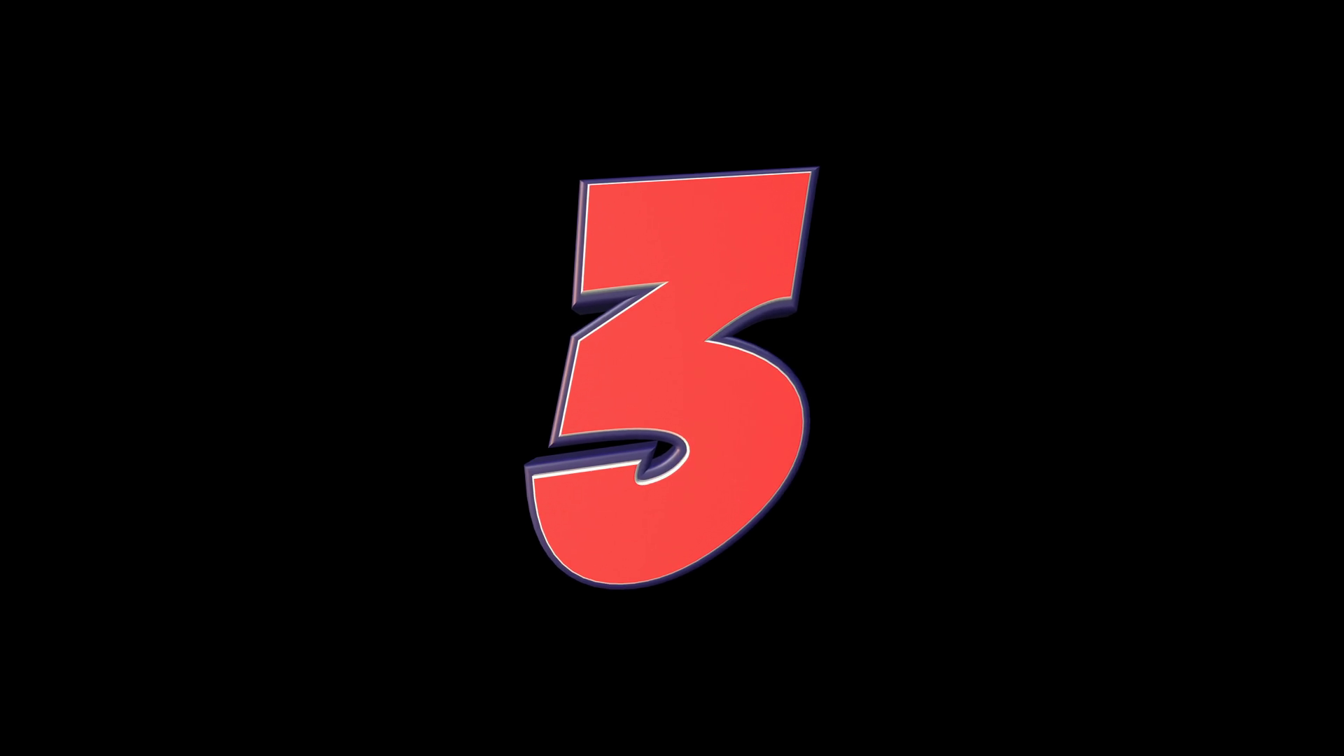 3 Three Number Comic Number With Alpha Matte Stock Motion Graphics SBV ...