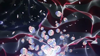 Flying Presidential Election Brooches, Animation, Loop, 4k