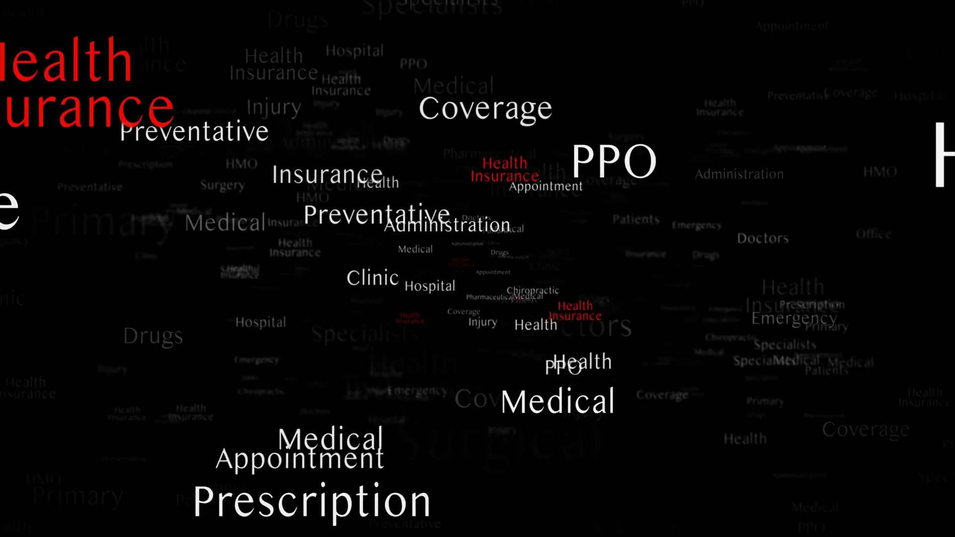 HEALTH INSURANCE Keywords Animation, Background, Loop, 4k