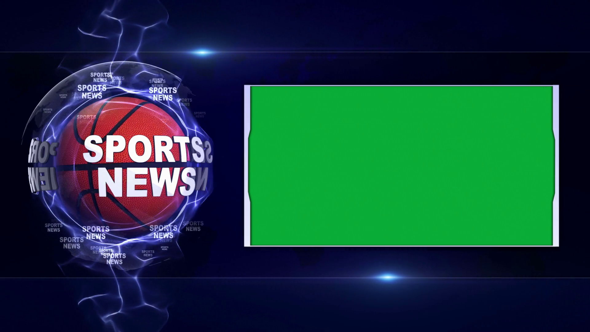 SPORTS NEWS Text Animation Around Sport Balls, Rendering, Background ...