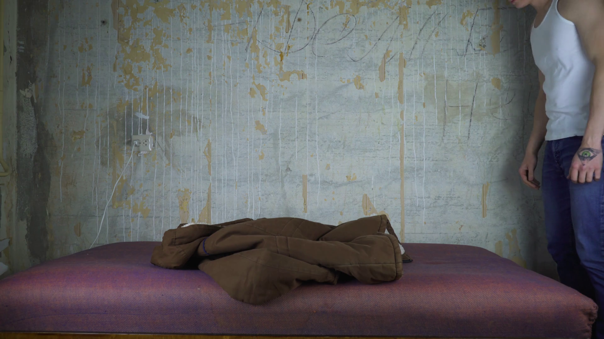 A homeless man found a place to sleep. Stock Video Footage Storyblocks