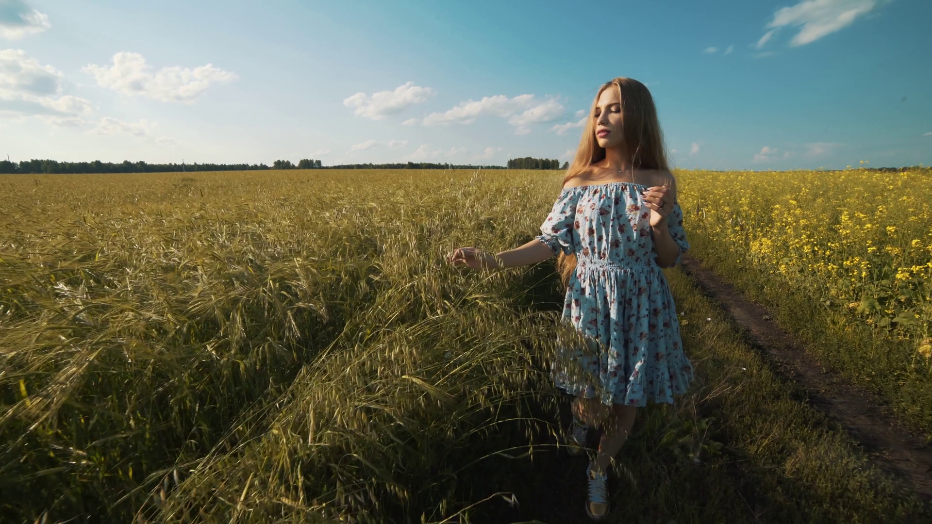 girl goes on a rural road. Stock Video Footage Storyblocks