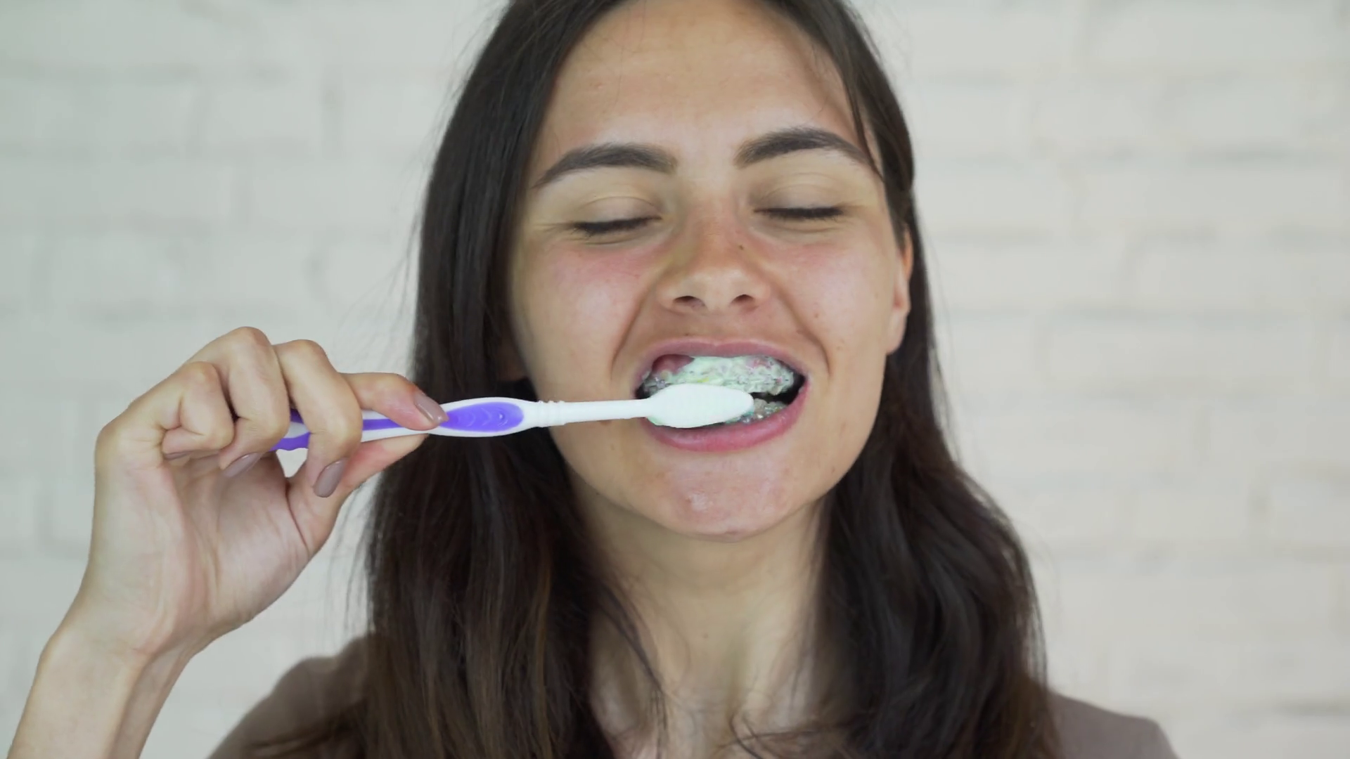 Girl Teeth Cleaning With Braces Stock Footage SBV325417394 Storyblocks