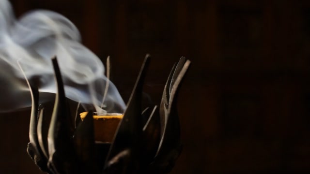 Incense Burning On Black Background Stock Footage: Royalty-Free Video ...