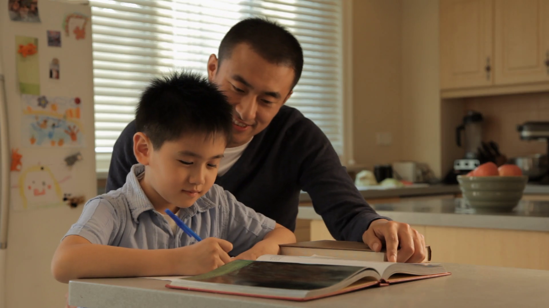 Ms Father Helping Son With Homework In Stock Footage SBV311403737