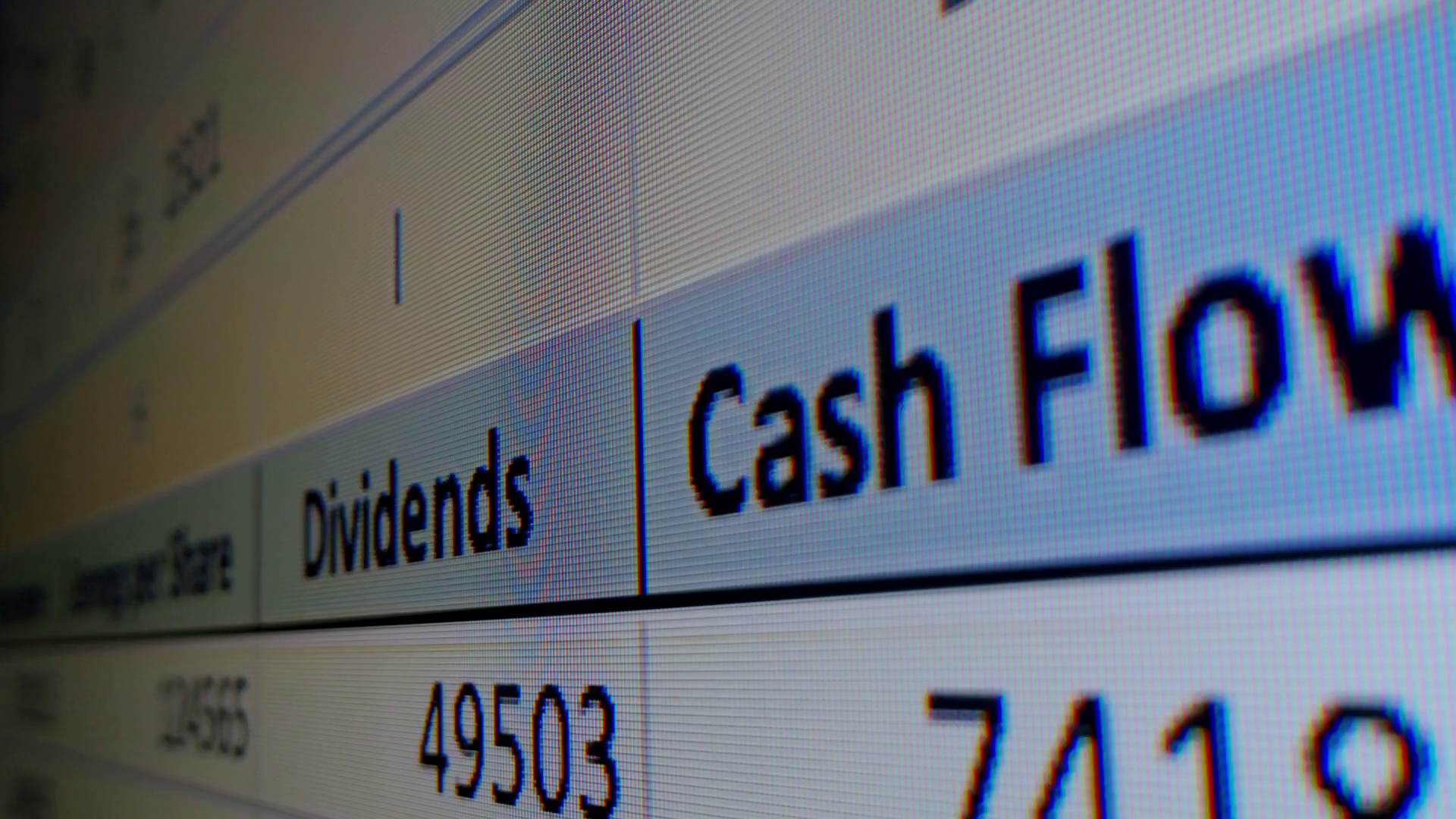 Close-up Of Financial Cash Flow Data On Pc Stock Footage SBV-351767146 ...