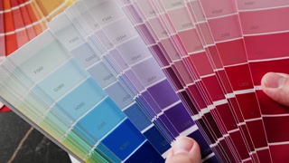 Color pallet, choosing the color by designer, furniture real estate or construction works. Creative graphic designer Work of architect.