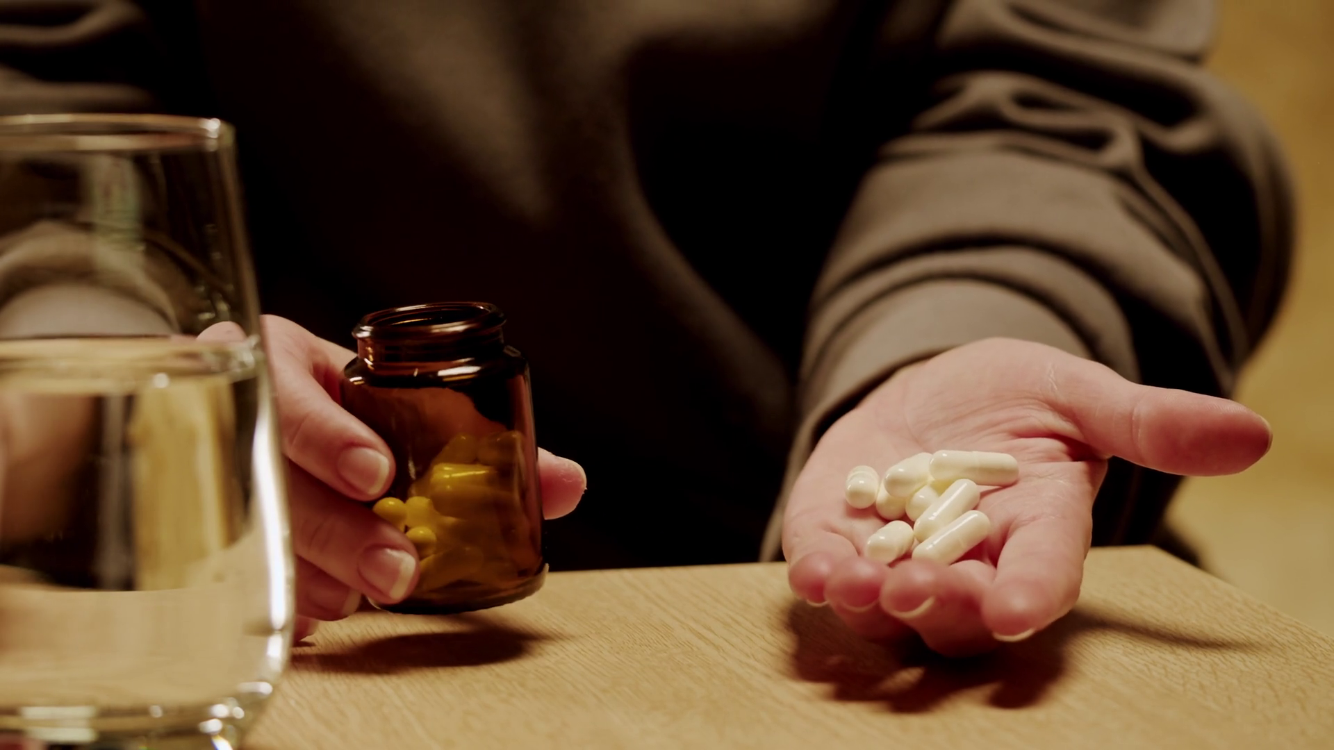 Pills Vitamins Macro Close Up View Of Womans Stock Footage SBV ...