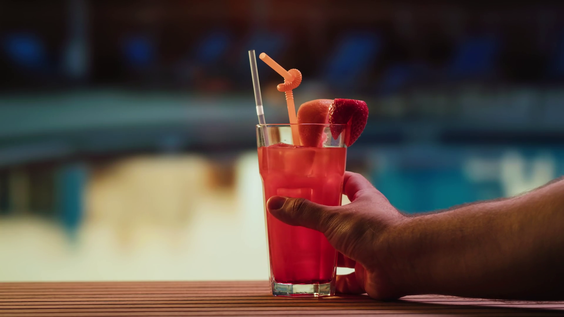 Fruit In Hotel Bar Two Glasses Cheers In Stock Footage SBV-352421442 ...