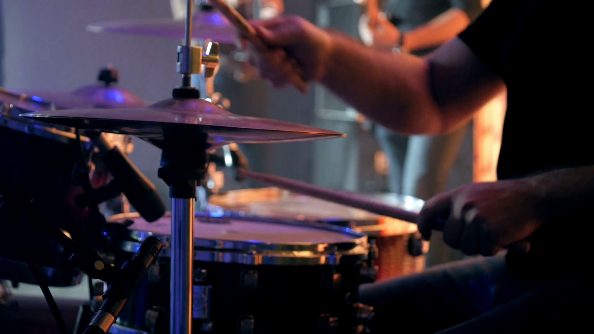 Drummer Playing Of Drums During Concert On Stock Footage SBV308950524
