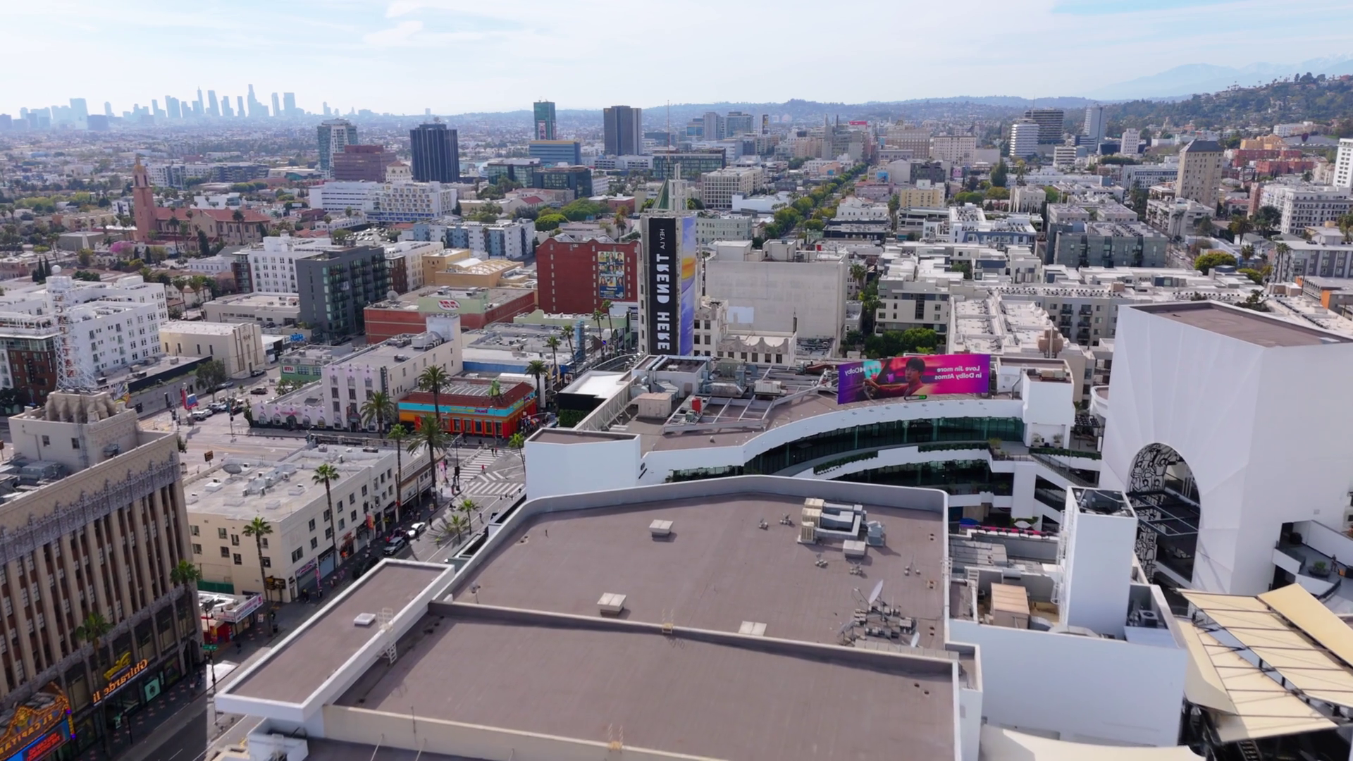 Drone Aerial View Of Hollywood Boulevard Tcl Stock Footage SBV ...