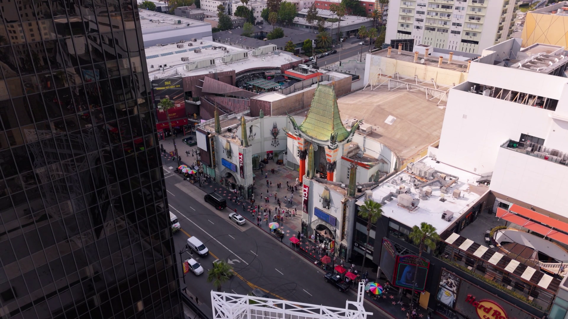 Aerial View Of Tcl Chinese Theatre Hollywood Stock Footage SBV ...