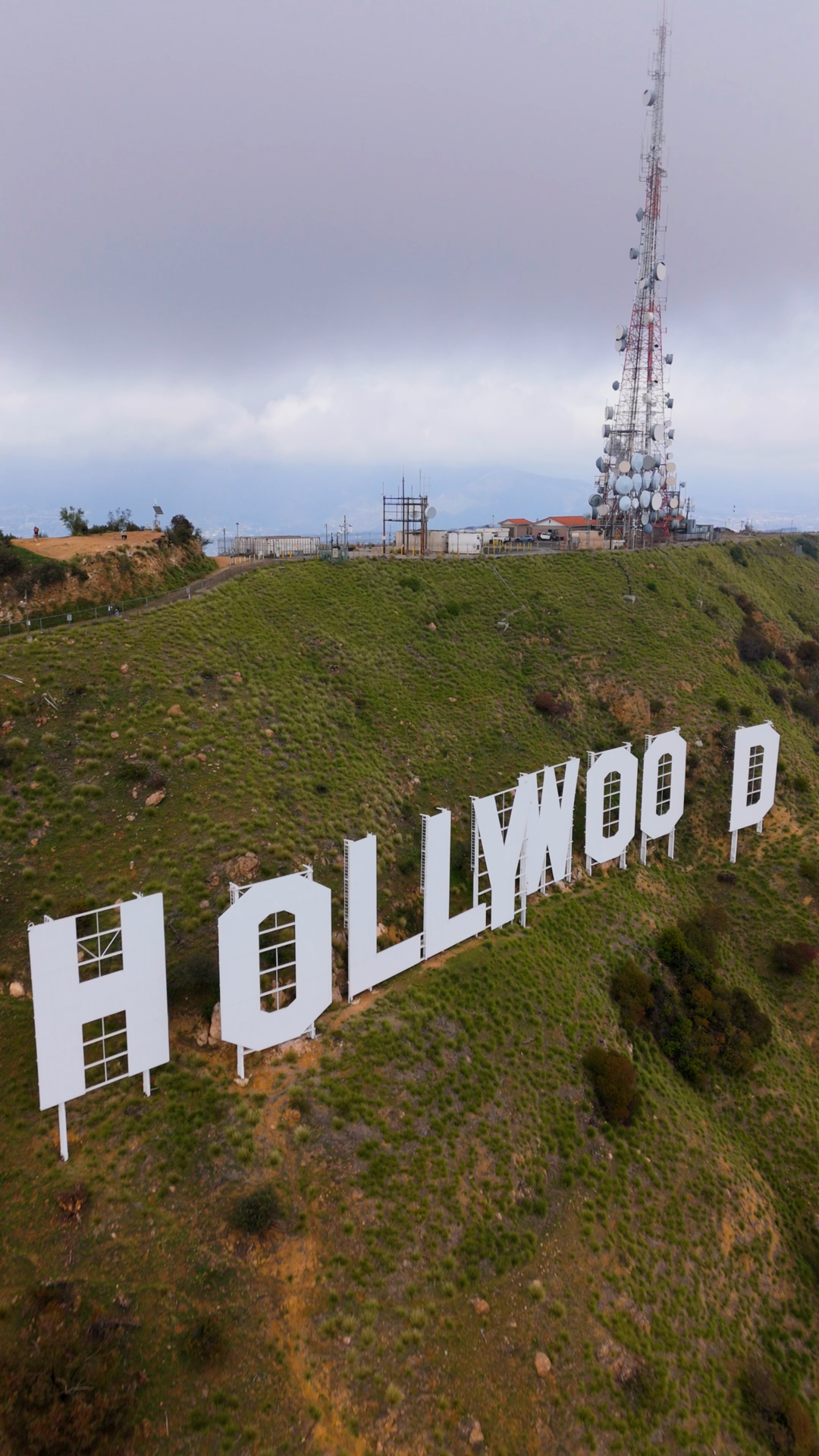 Hollywood Sign Telecommunication Tower Stock Footage SBV-353072597 ...