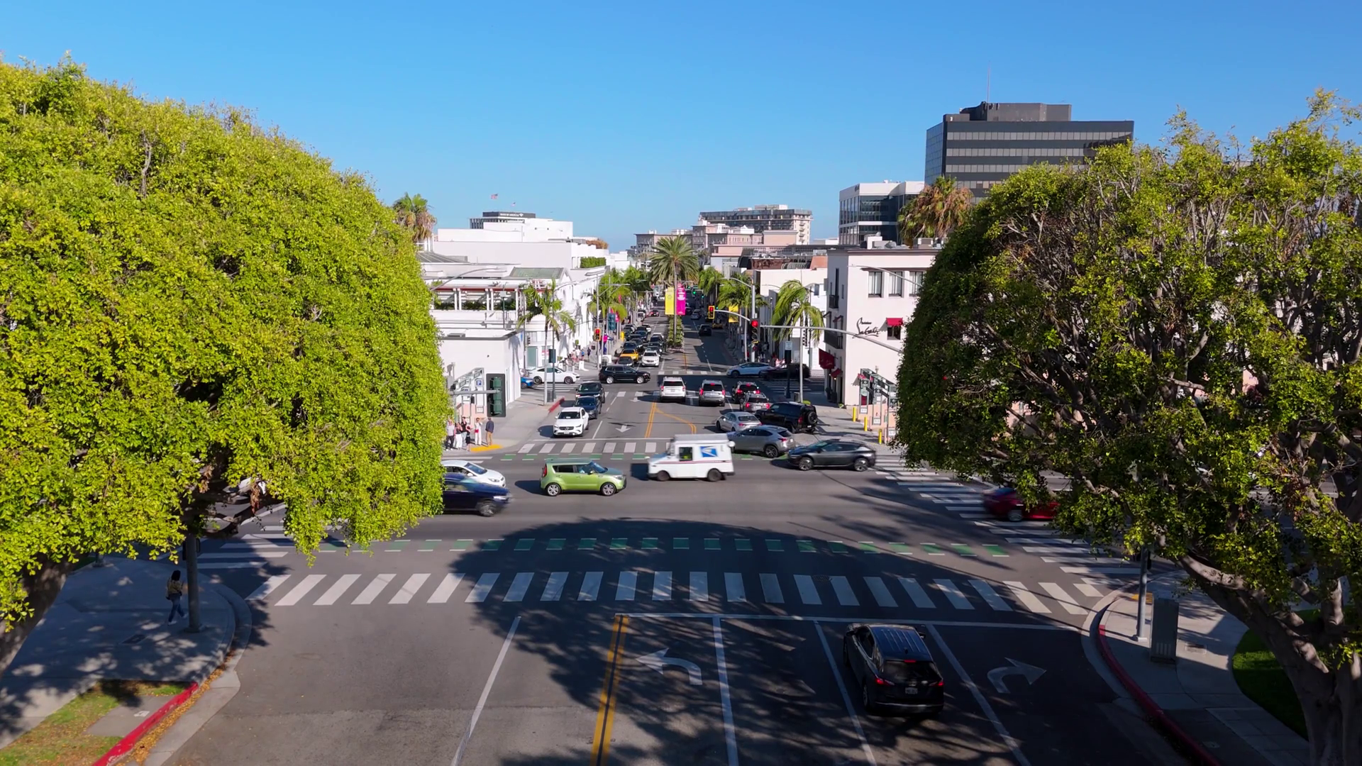Aerial View Of Rodeo Drive Intersection In Stock Footage SBV-352549311 ...