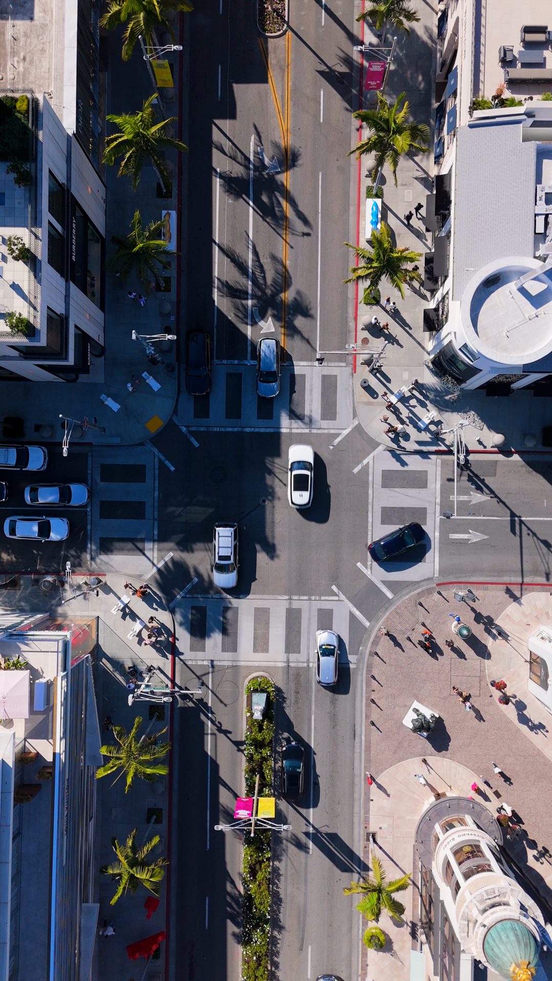 Top-down View Of Rodeo Drive Intersection In Stock Footage SBV ...