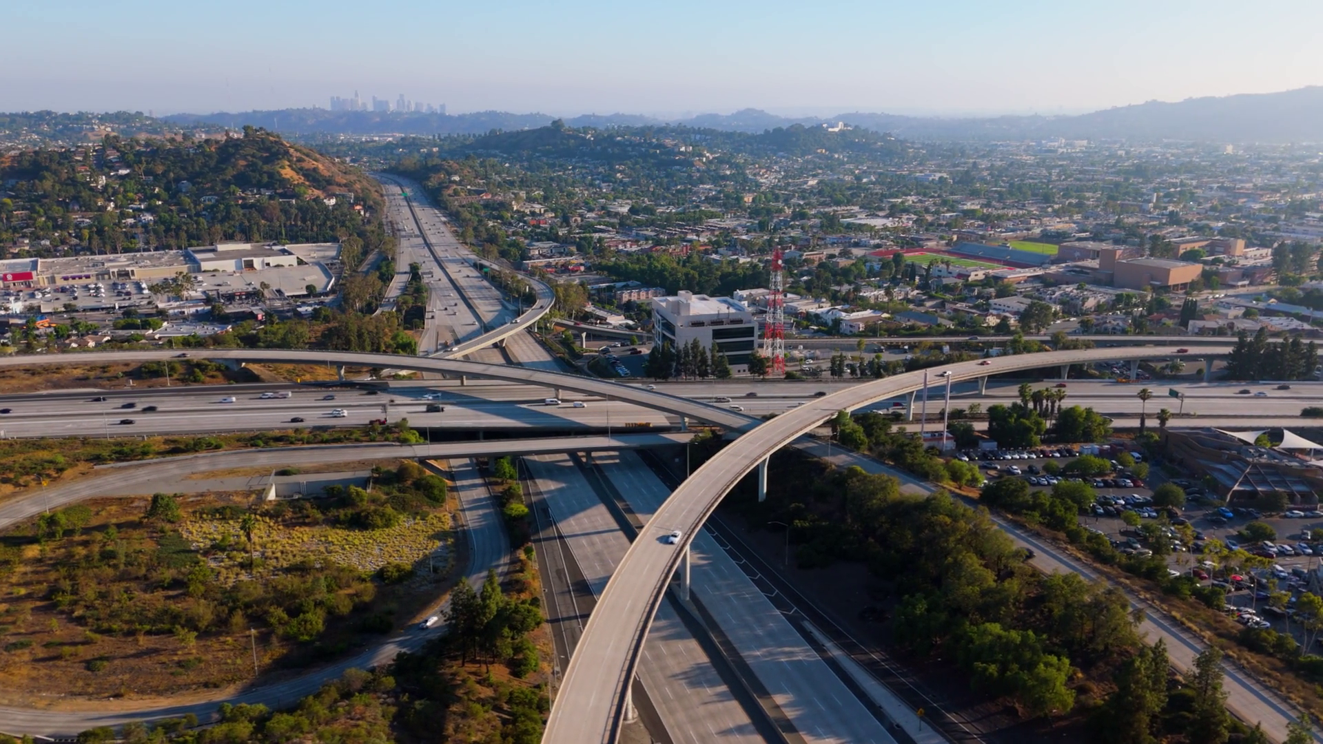 Aerial View Of Freeway Interchange In Los Stock Footage SBV-352561198 ...