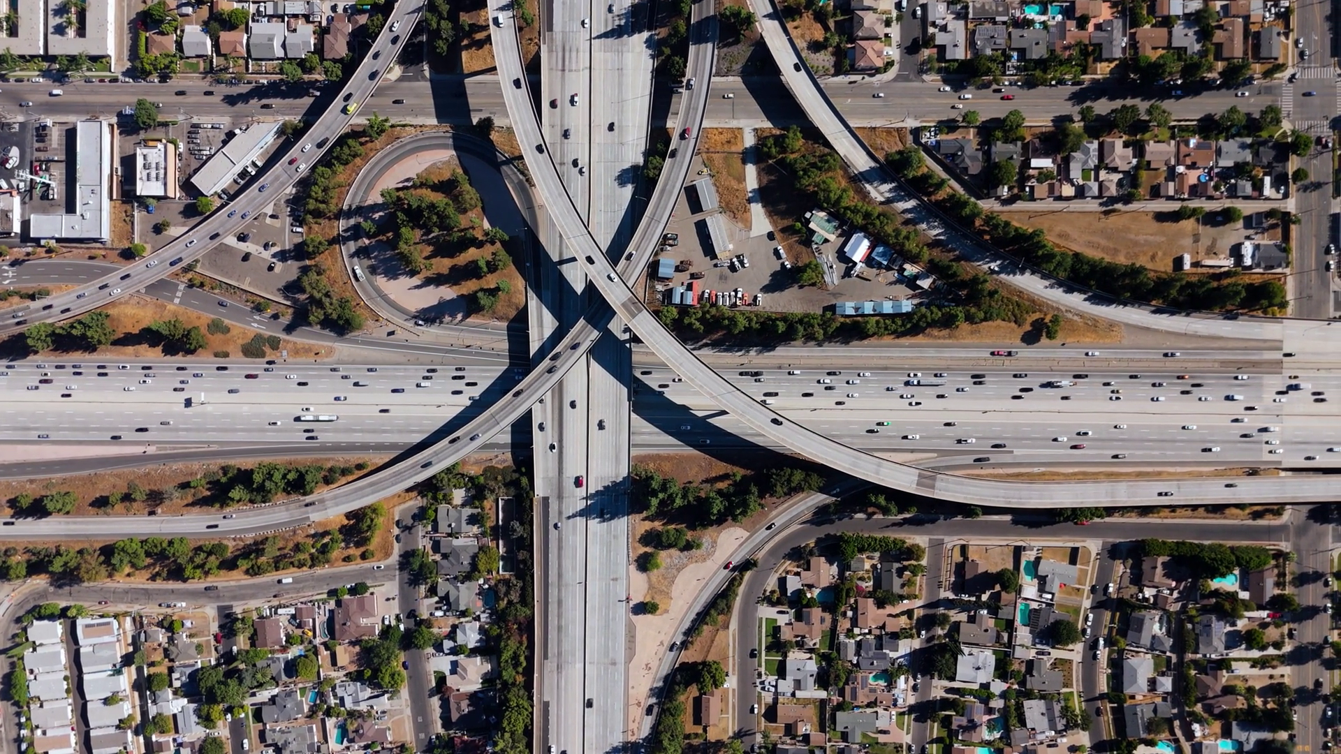 Top Down Drone View Of Los Angeles Freeway Stock Footage SBV-352818312 ...