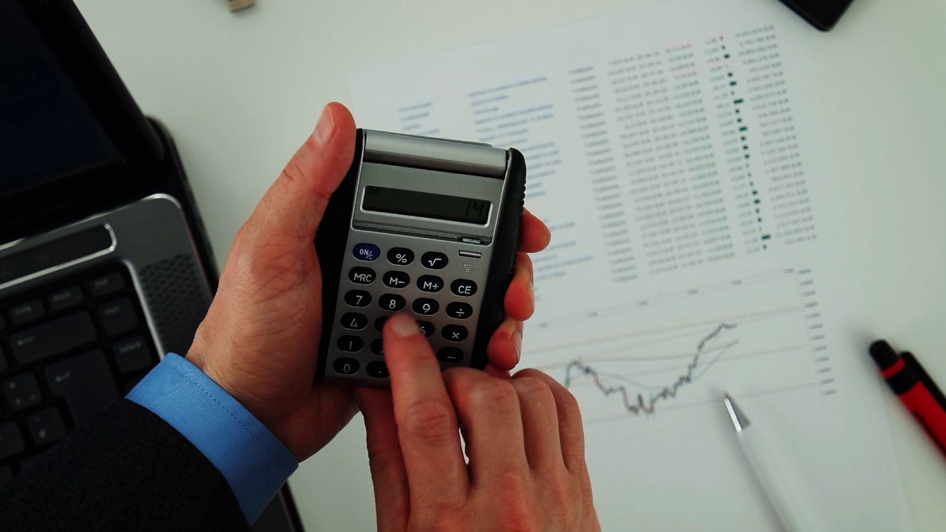 Calculator in hands Stock Video Footage 0040 SBV305940221 Storyblocks
