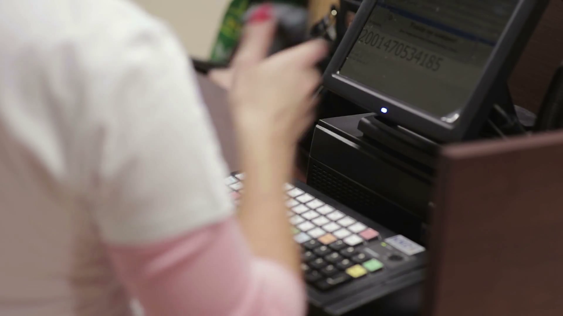 Cash register in the clothing store. Stock Video Footage 0021 SBV