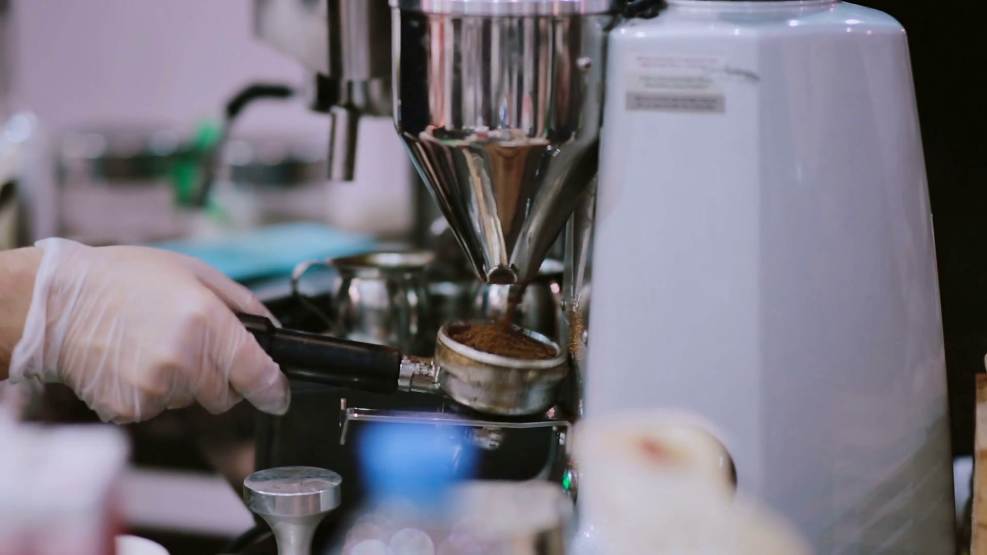 Coffee Grinding On Electric Mill Then Stock Footage SBV312790505