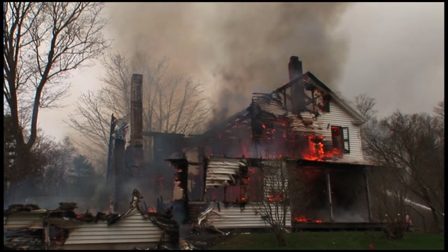 Scene Of A House Beign Destroyed By Fire Stock Footage: Royalty-Free ...