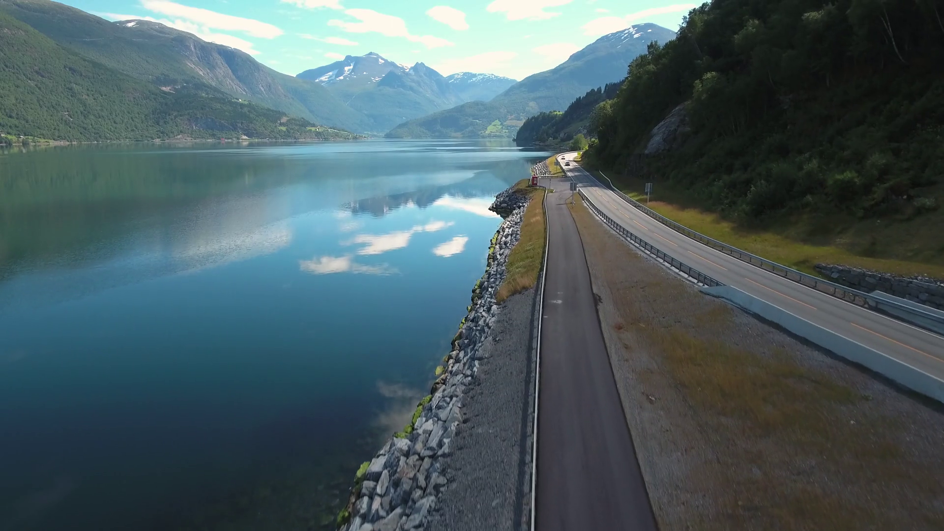 Aerial footage Beautiful Nature Norway. Flying over the ...