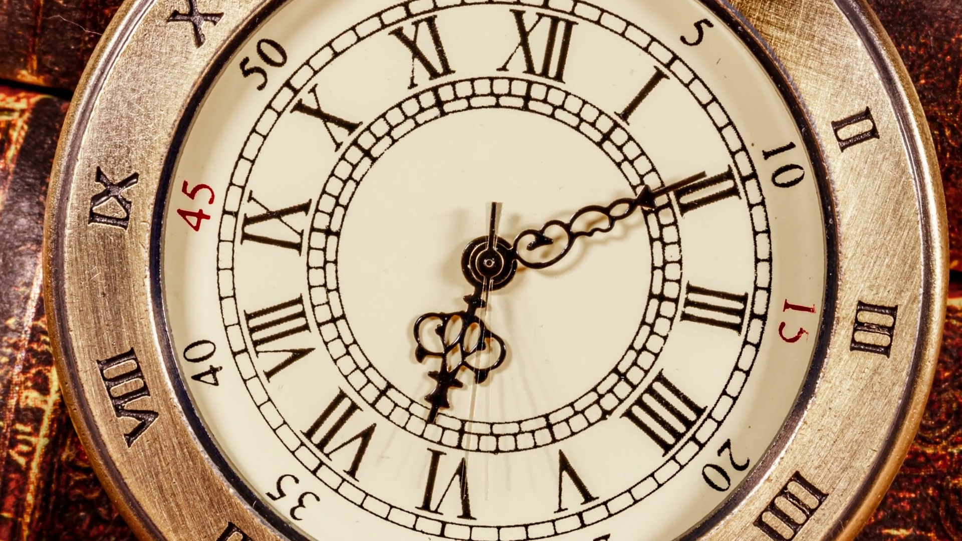 Antique Clock Dial Closeup Vintage Pocket Stock Footage SBV302646392