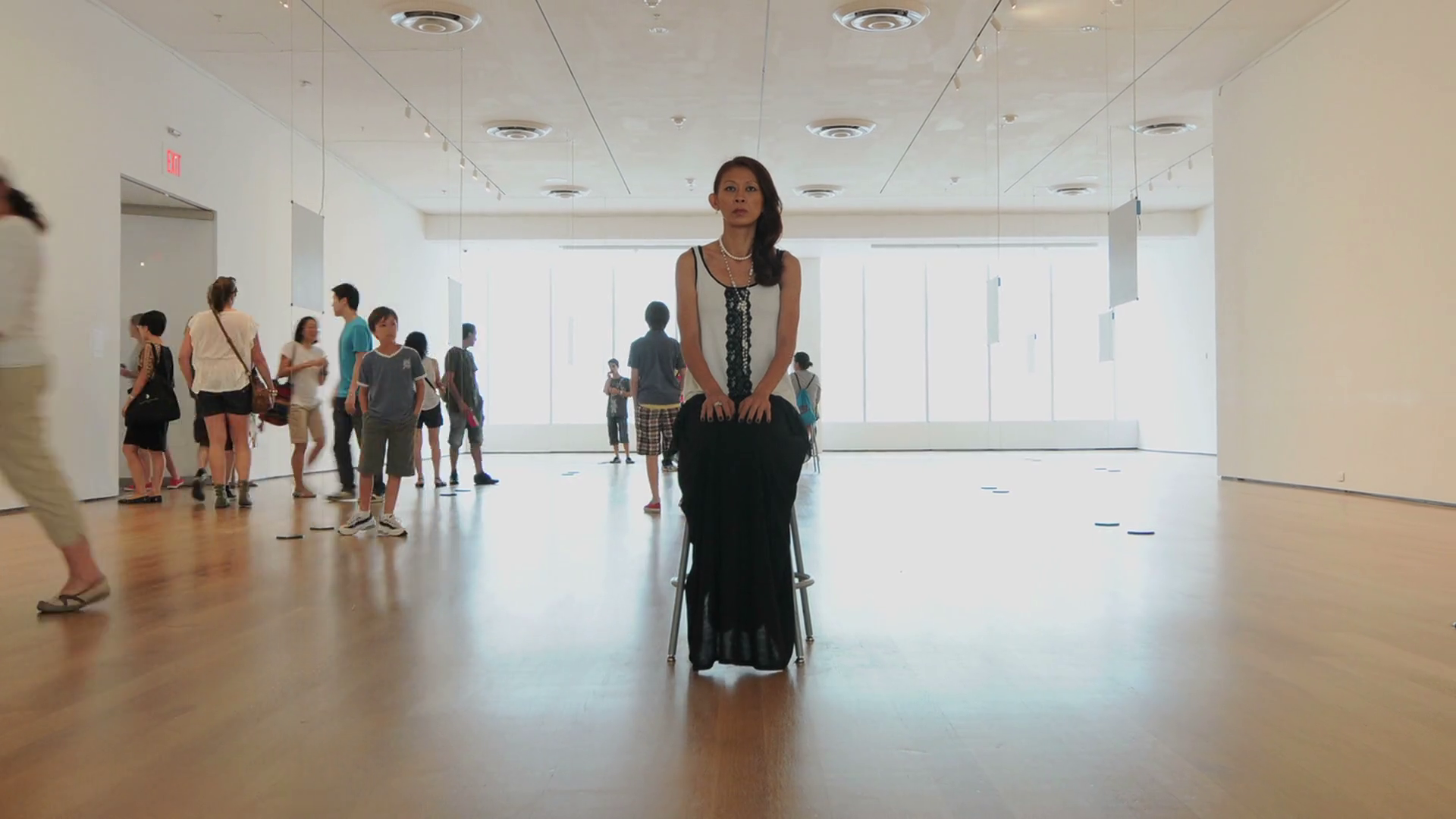 Art Gallery Sitting Still Stock Video Footage 0011 SBV300184571