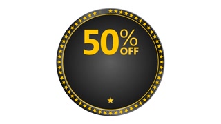 Big Sale motion tag. Discount and special offer. 50% off. 4K Black Friday animation online shopping banner. Include PNG + Alpha channel.