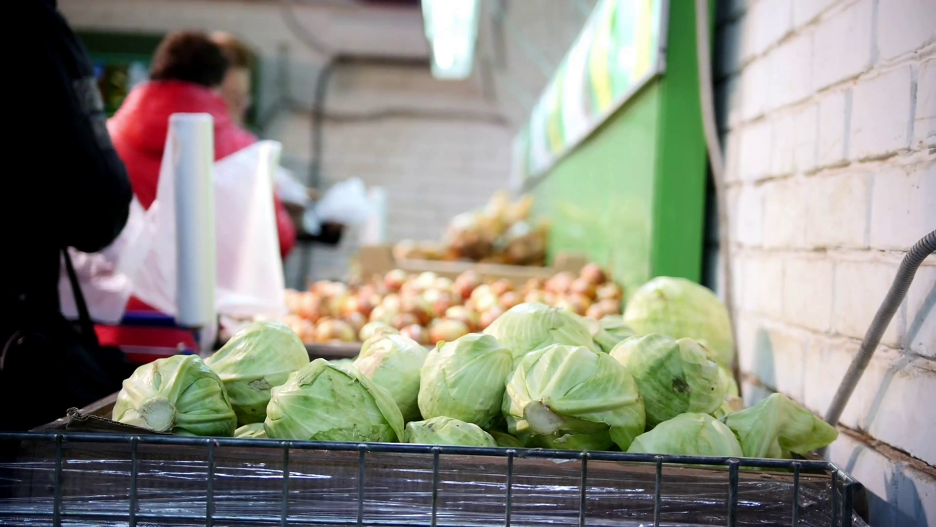 Cabbage In Grocery Vegetable Department Of Stock Footage SBV310298720