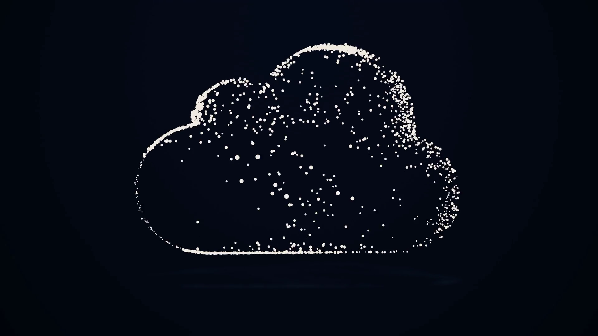 Cloud computing conception, chaotically slow moving connected points