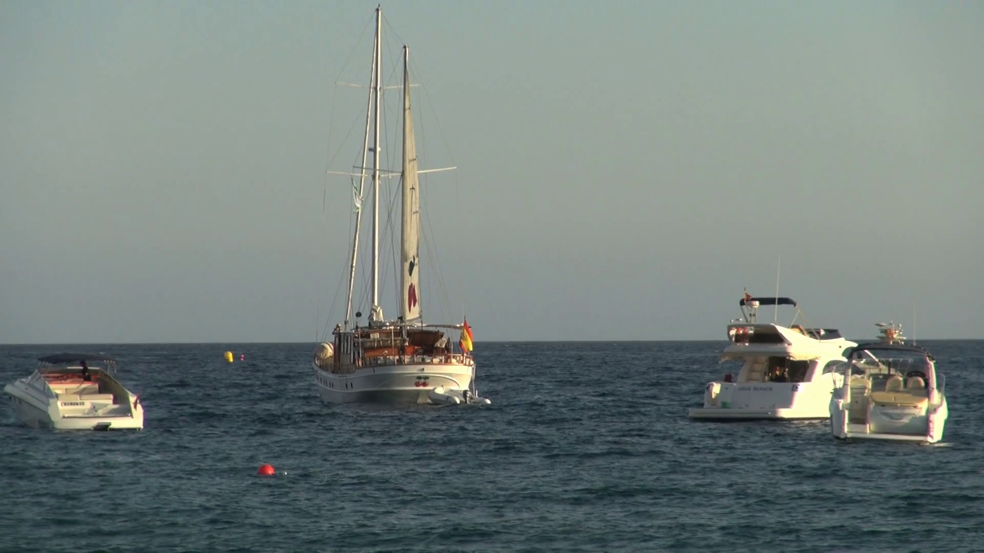 Different Types of Boats in Ocean Water 4 Stock Video Footage 0016 SBV