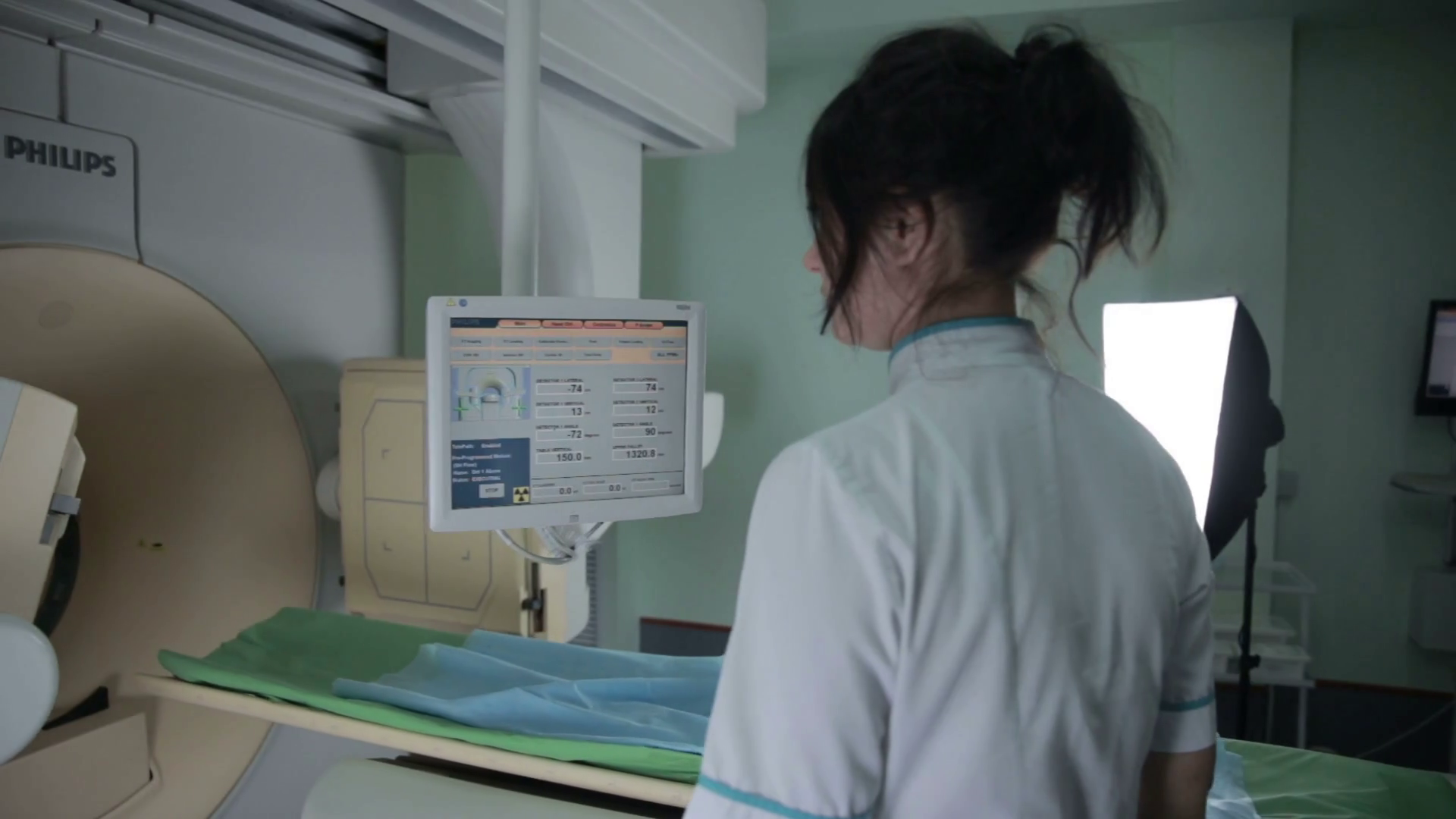 Doctor set up Tomograph. MRI examination Stock Video Footage 0006 SBV