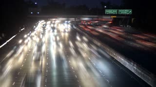 Fast LA Headlights Traffic Timelapse