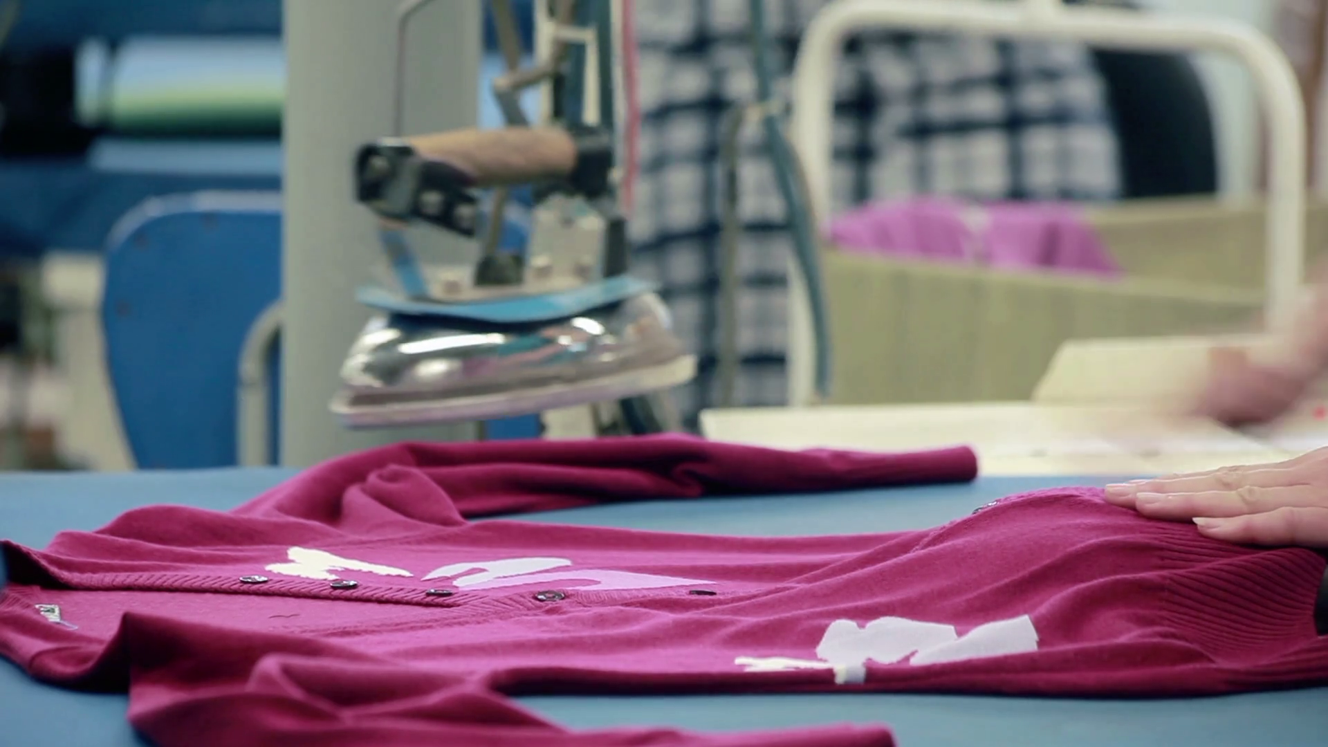 Female Worker Work With Professional Ironing Stock Footage SBV