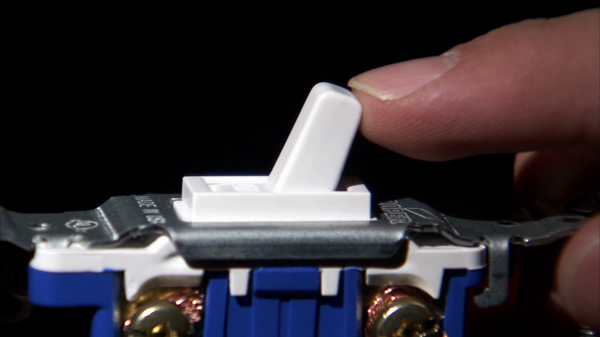 Finger Flipping a Light Switch Stock Video Footage 0005 SBV300065836