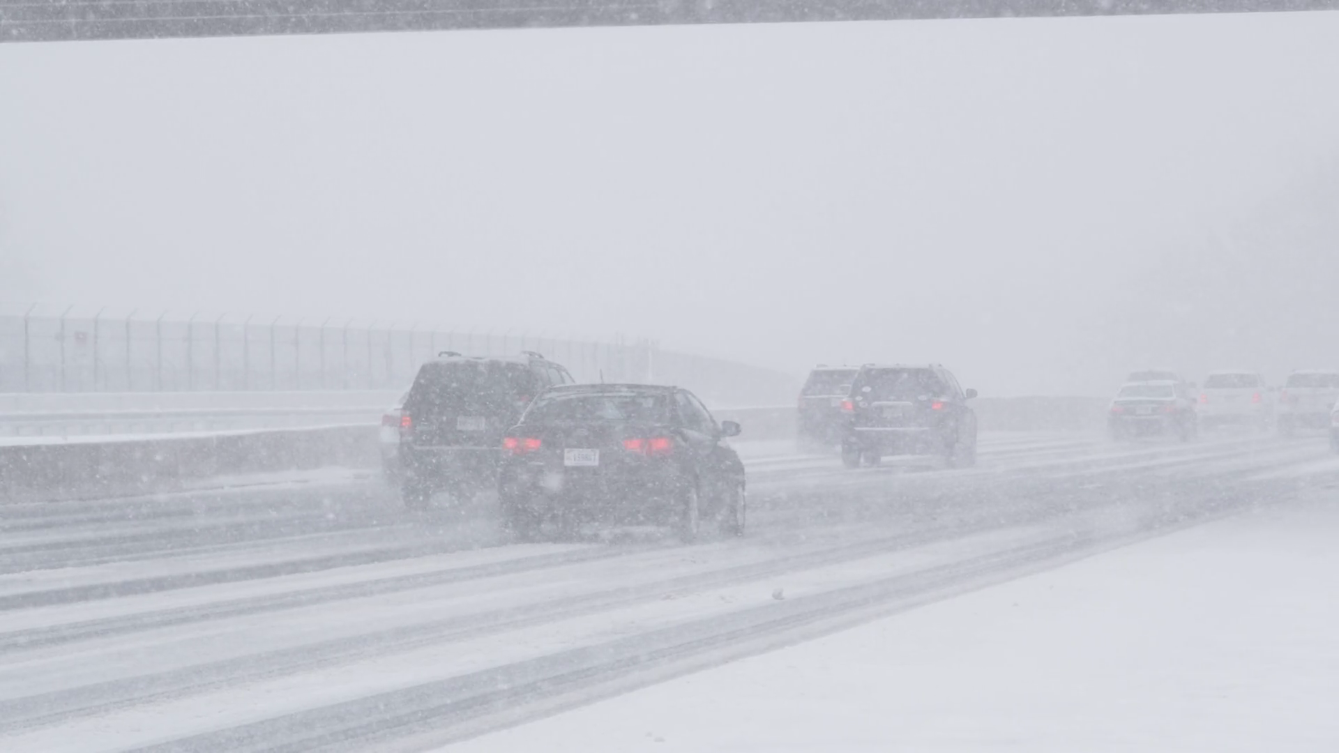 Highway Traffic in Blizzard 2 Stock Video Footage Storyblocks