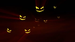 Jack-O-Lantern Faces in the Night
