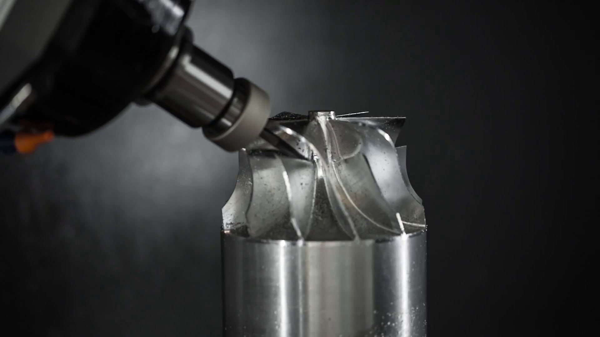 Metalworking CNC milling machine. Cutting metal modern processing