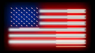Outlined USA Neon Flag