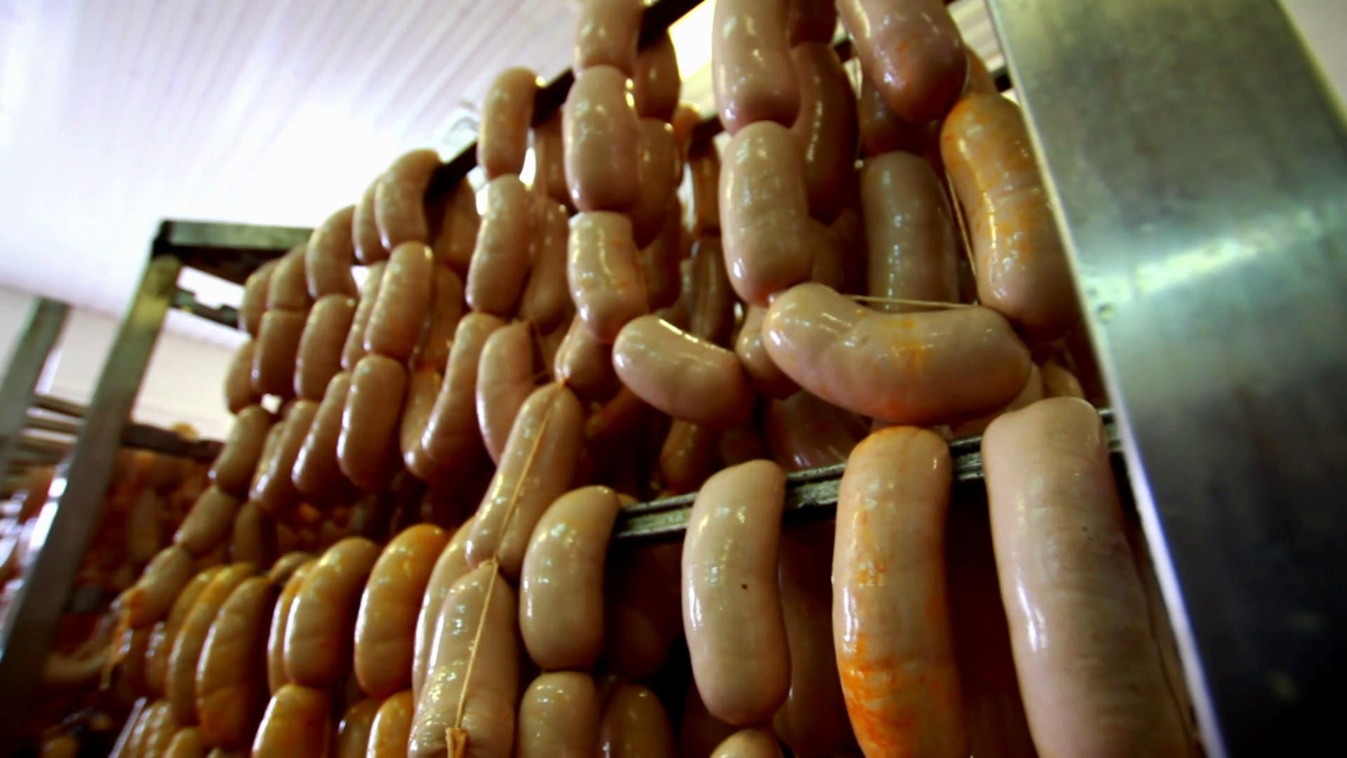 Sausages Production On Food Processing Stock Footage SBV304570213