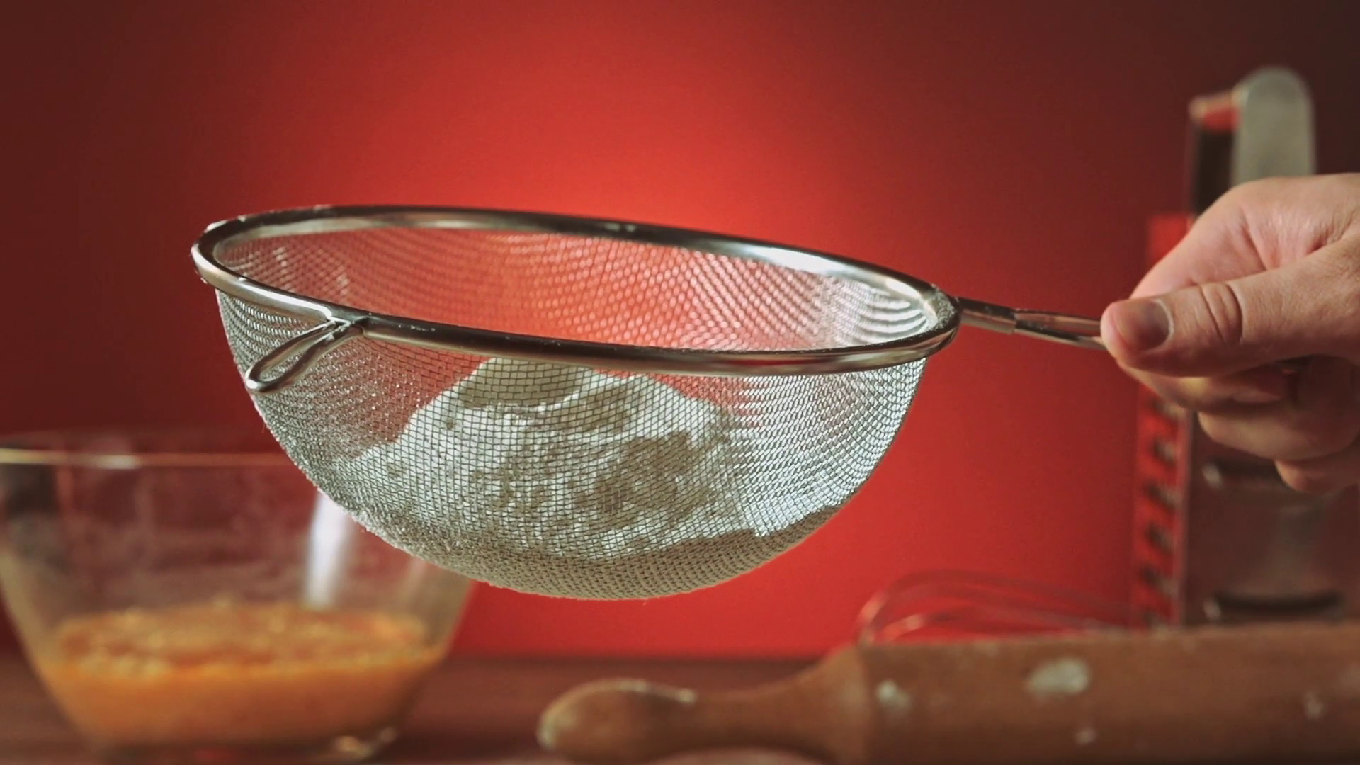 Sifting Flour Through Sieve Slow Motion Stock Footage SBV304886179