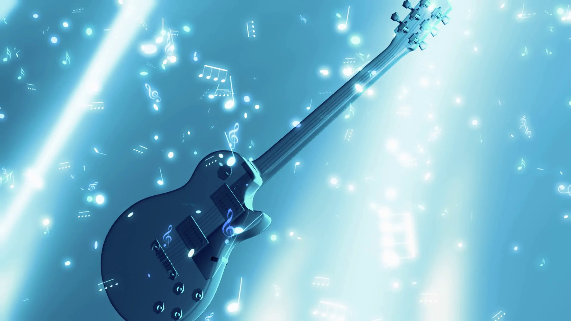 Spinning Guitar With Falling Musical Notes Stock Motion Graphics SBV300171479 Storyblocks