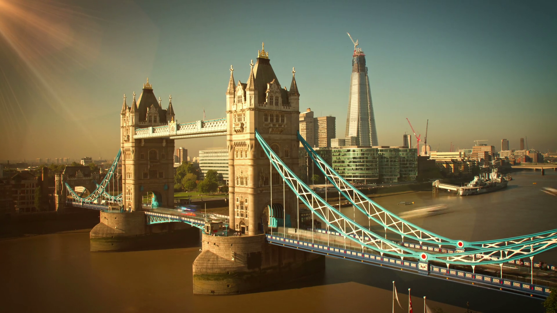 Tower Bridge in London Time Lapse Stock Video Footage 0011 SBV