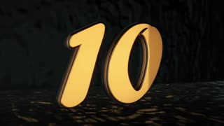 Countdown. Three-dimensional figures (from 10 to 0