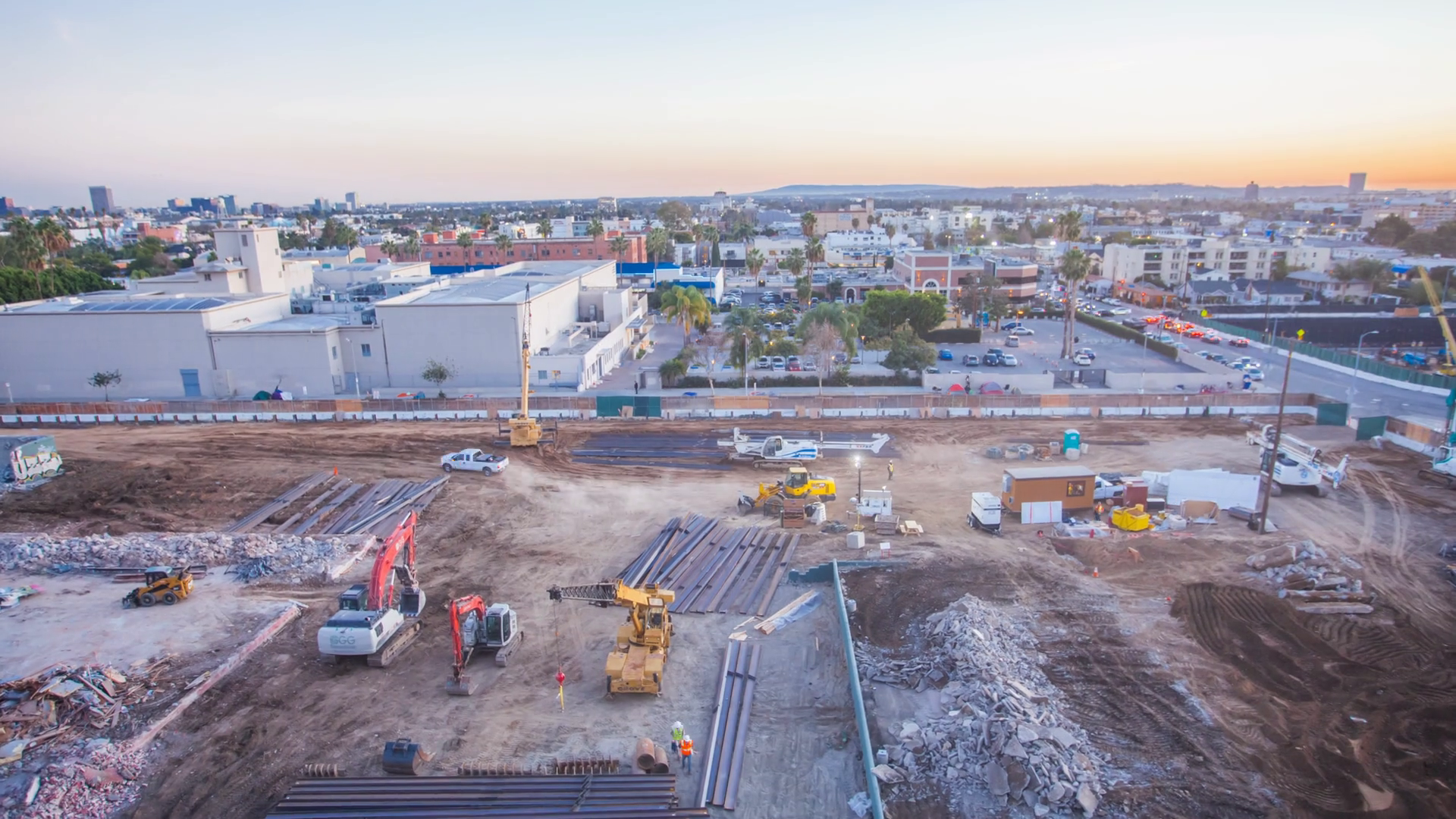 Evening Time Lapse Of Construction Site Slow Stock Footage SBV